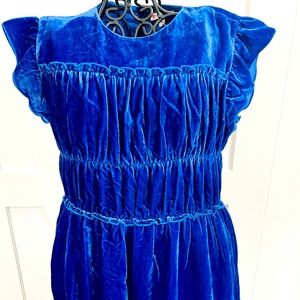 Crew Cuts Blue Velvet Dress